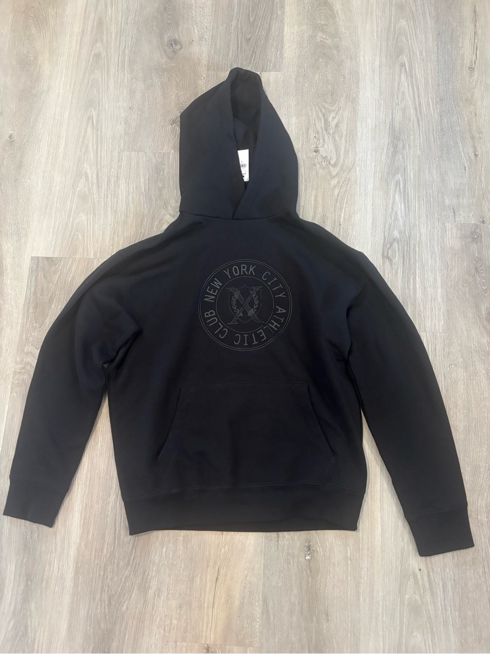 Express Men's Black Crewneck Hoodie with Subtle Logo